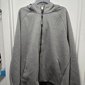 Russell Athletic Hooded Sweatshirt Mens 2XL Gray Fusion Knit Full Zip (50-52)